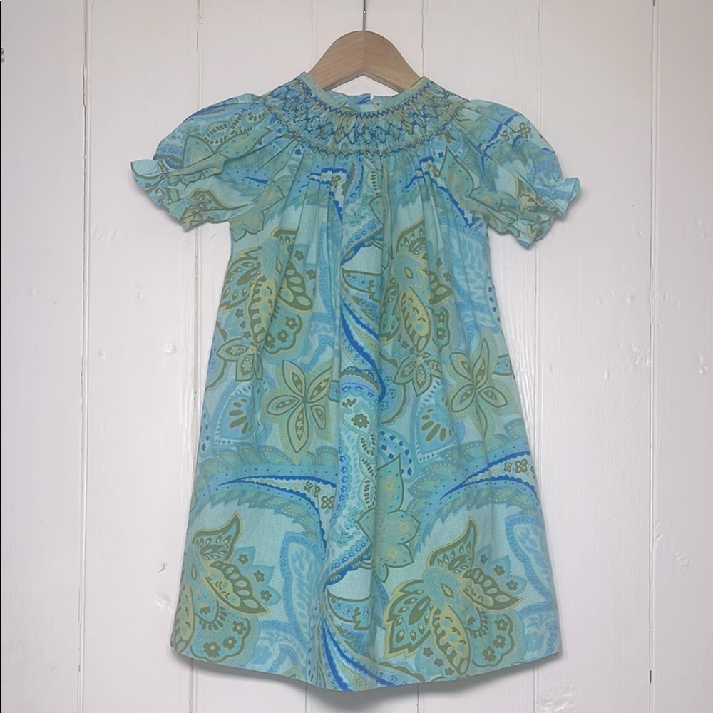 SOUTHERN SUNSHINE KIDS EUC/Like New Classic Smocked Paisley Dress